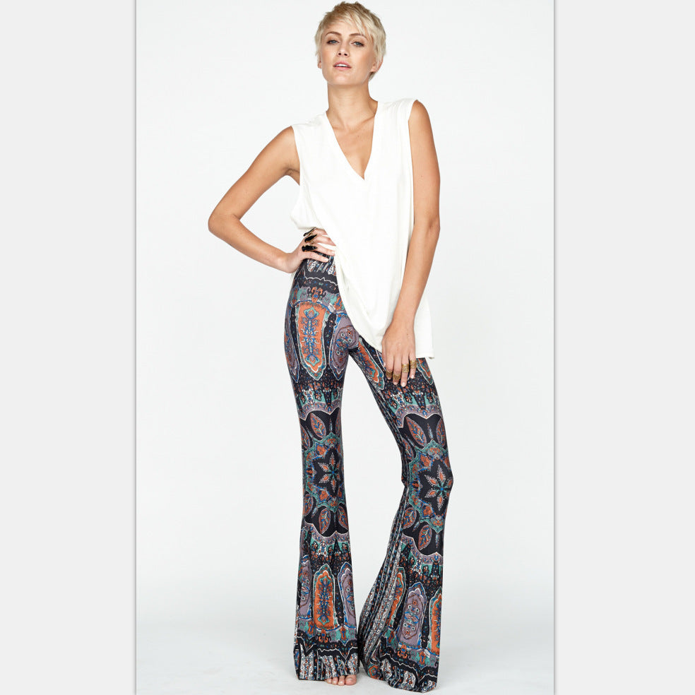Violette | Pantalon flair élégant avec différents types d'imprimés