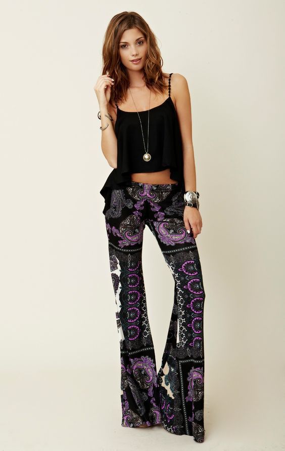 Violette | Pantalon flair élégant avec différents types d'imprimés