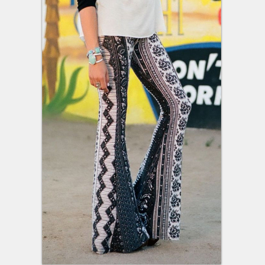 Violette | Pantalon flair élégant avec différents types d'imprimés