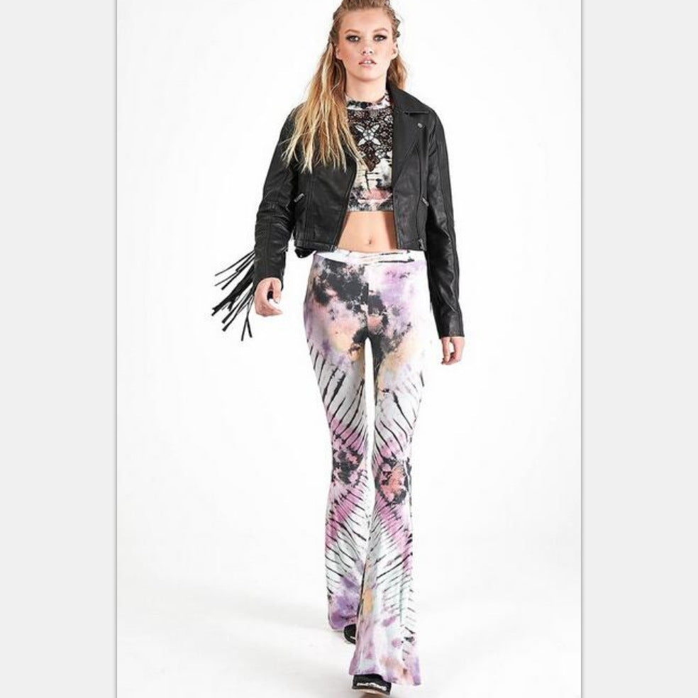 Violette | Pantalon flair élégant avec différents types d'imprimés