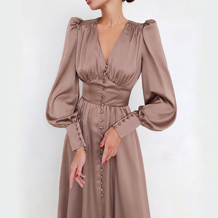 Flavie | Robe élégante en satin pour femme