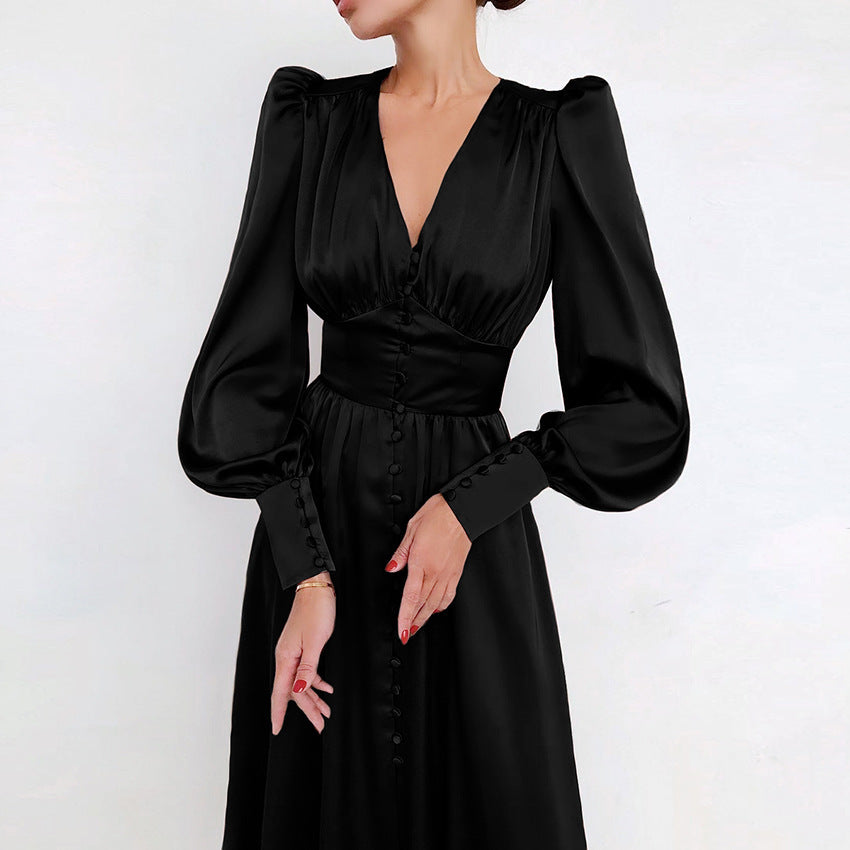 Flavie | Robe élégante en satin pour femme