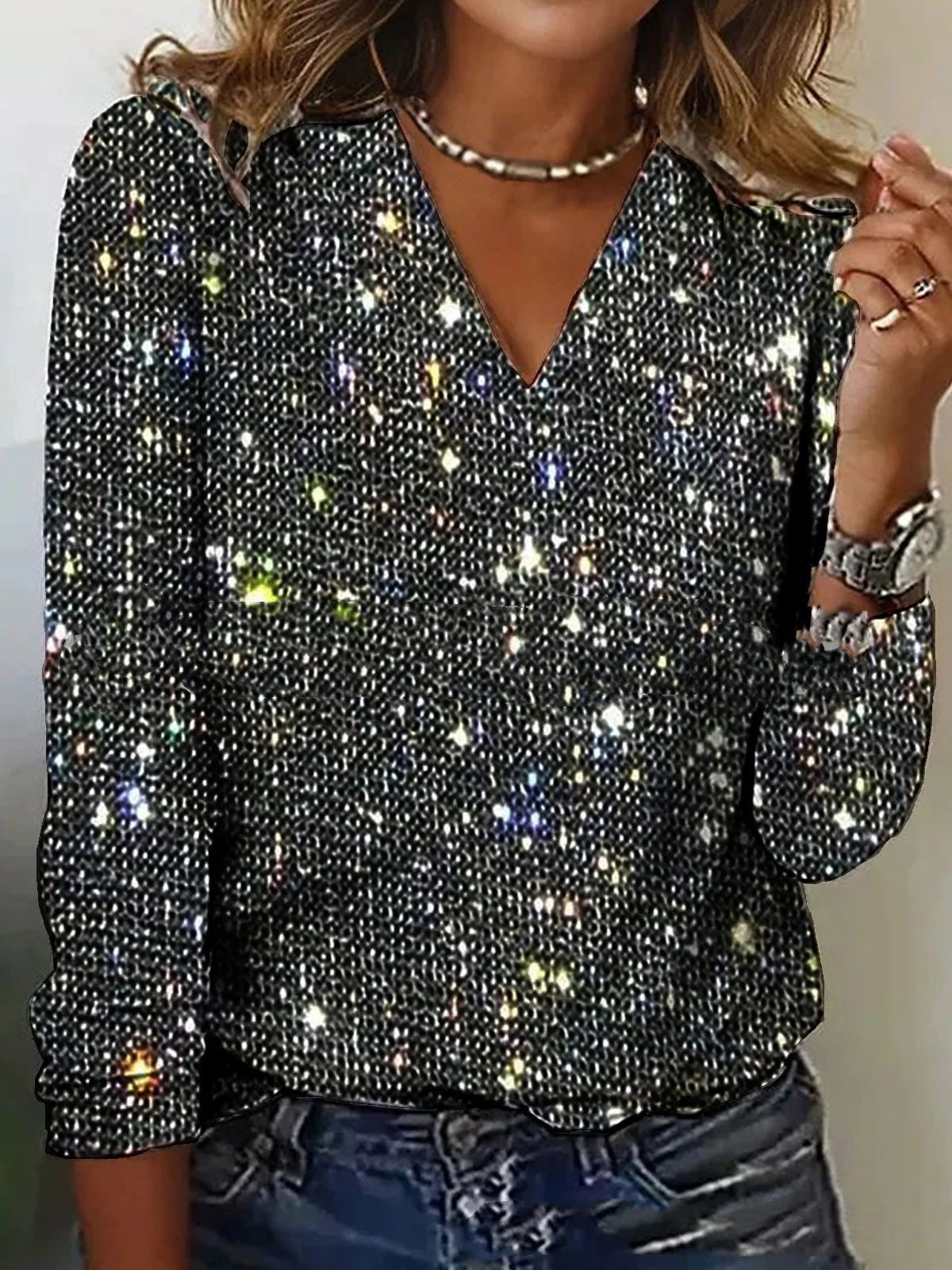 Milou | Top femme avec paillettes
