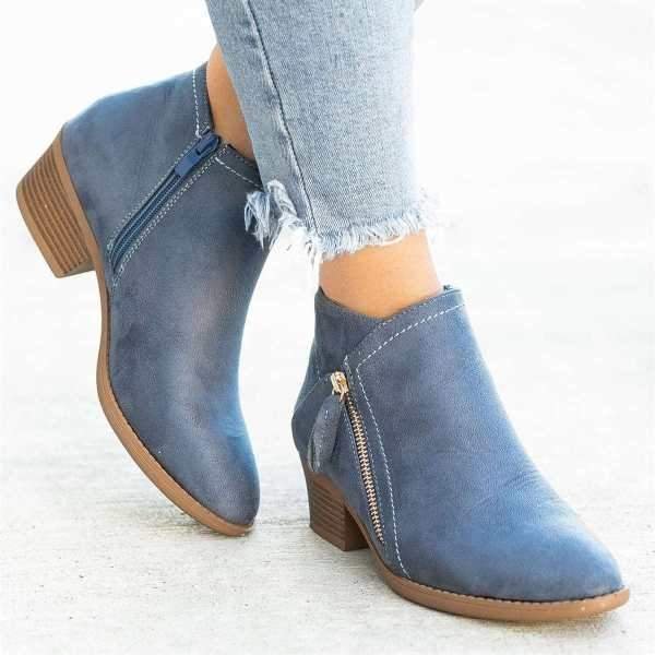 Janice | bottes en cuir avec fermeture éclair pour femmes