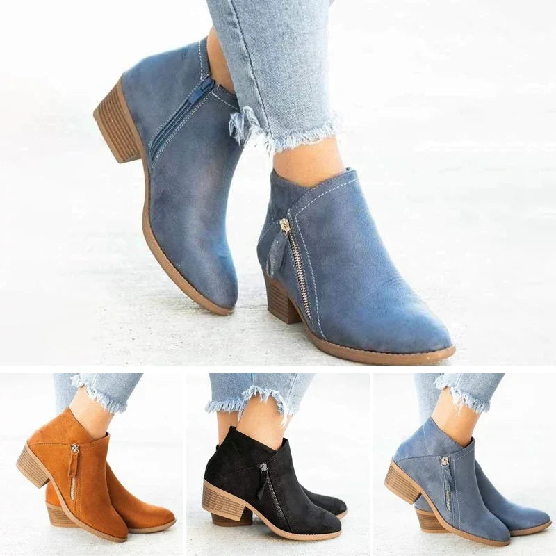 Janice | bottes en cuir avec fermeture éclair pour femmes