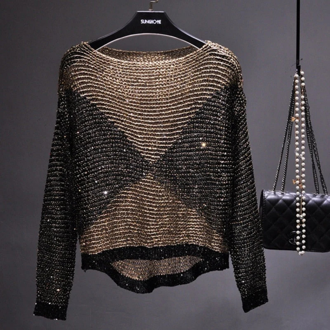 Top à col rond et à paillettes pour femmes | Alice