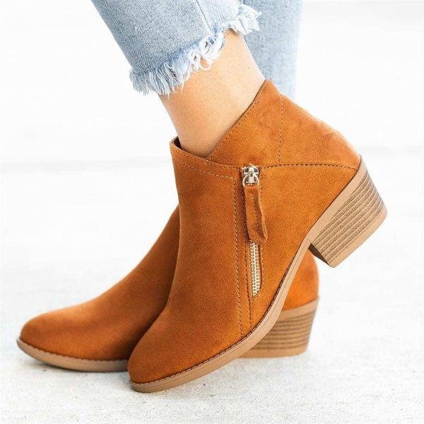 Janice | bottes en cuir avec fermeture éclair pour femmes