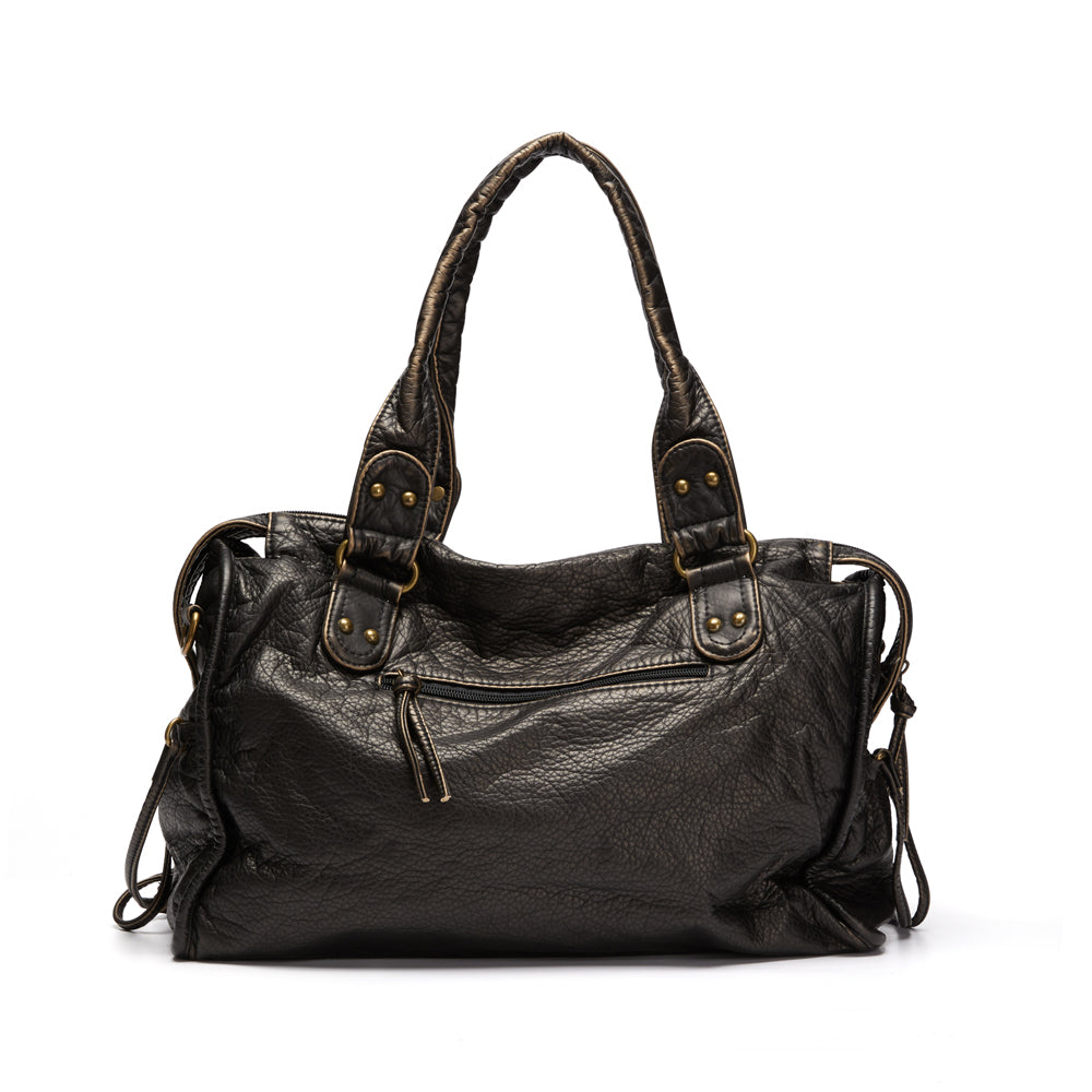 Colette | Sac à main en cuir noir pour femmes