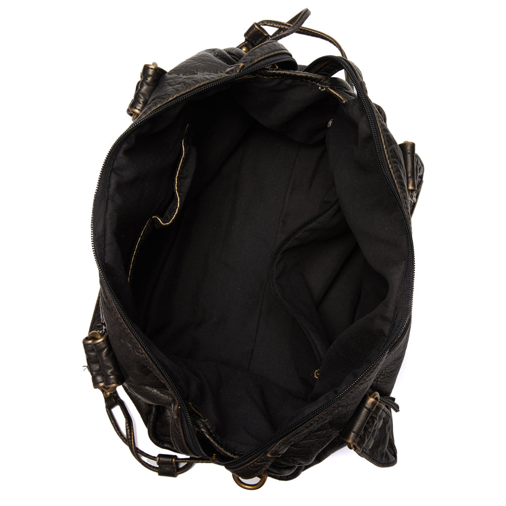 Colette | Sac à main en cuir noir pour femmes
