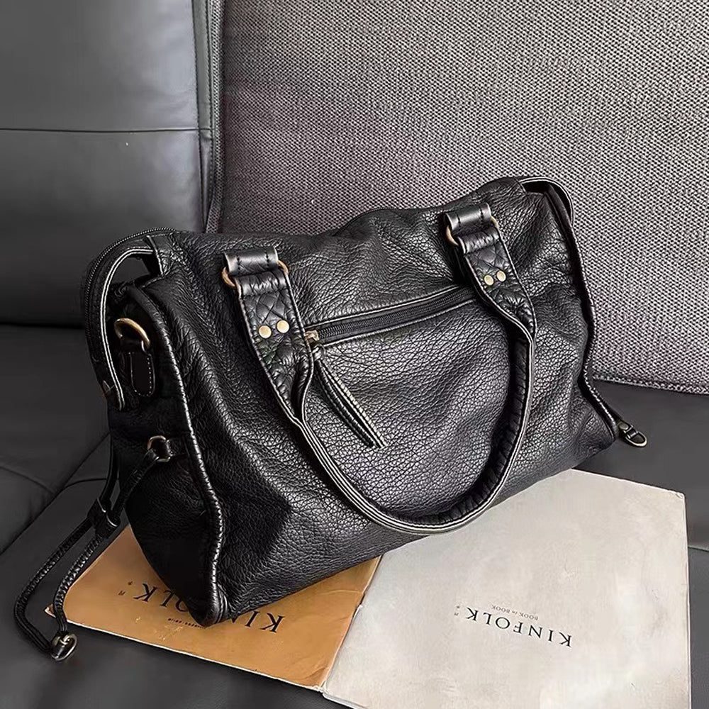 Colette | Sac à main en cuir noir pour femmes
