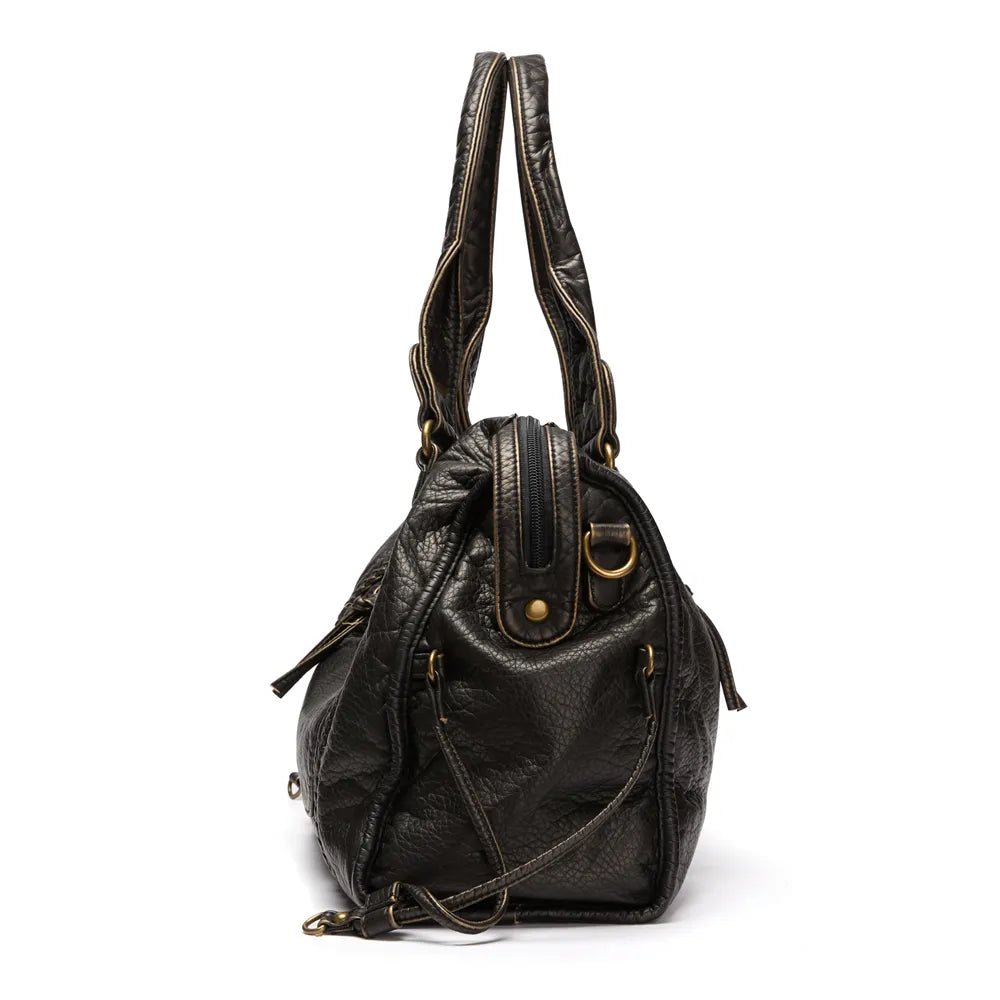 Colette | Sac à main en cuir noir pour femmes