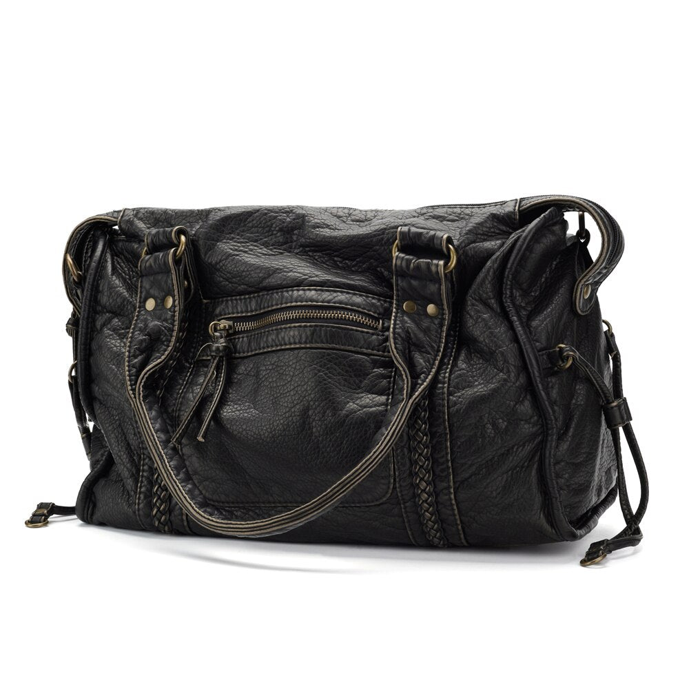 Colette | Sac à main en cuir noir pour femmes