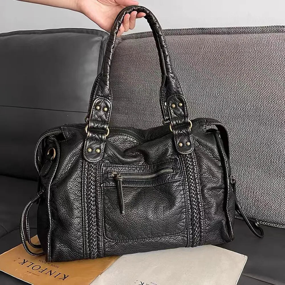 Colette | Sac à main en cuir noir pour femmes