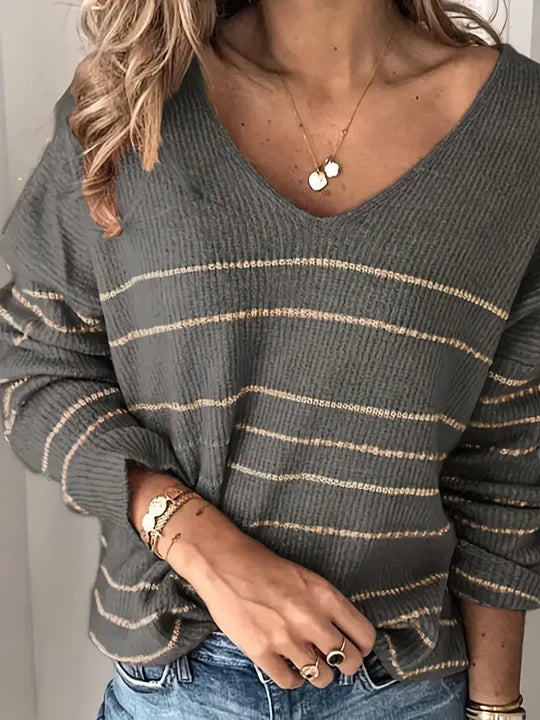 Audeline | Pull élégant à col en V pour femmes élégantes