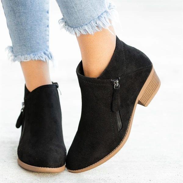 Janice | bottes en cuir avec fermeture éclair pour femmes
