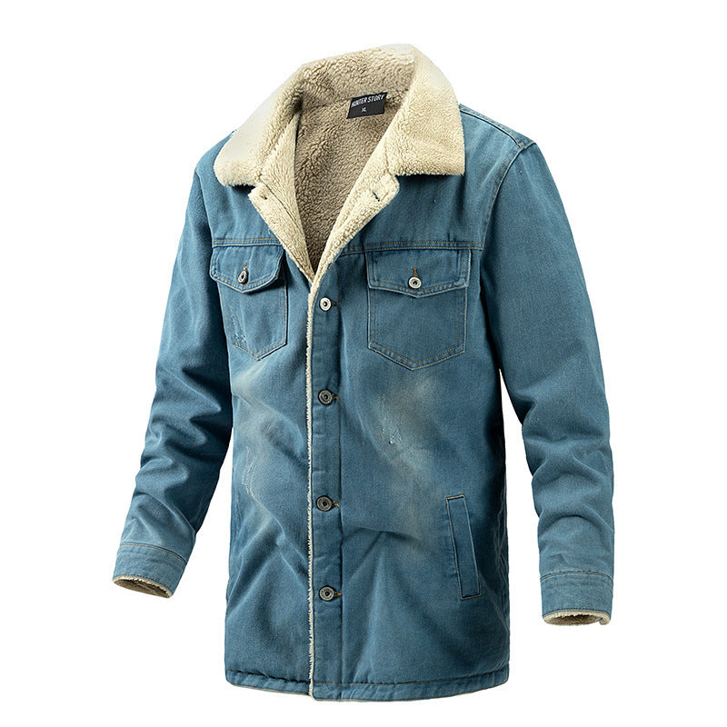 Gabriel - Veste en denim molletonné avec revers