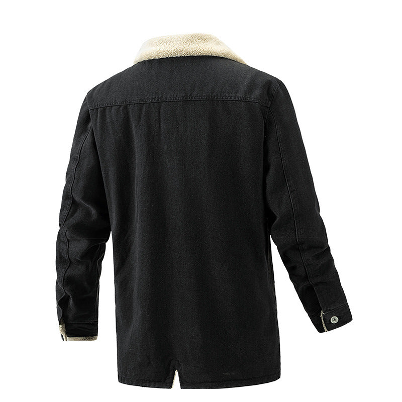 Gabriel - Veste en denim molletonné avec revers
