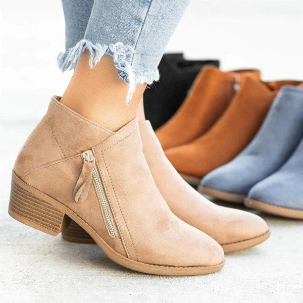 Janice | bottes en cuir avec fermeture éclair pour femmes