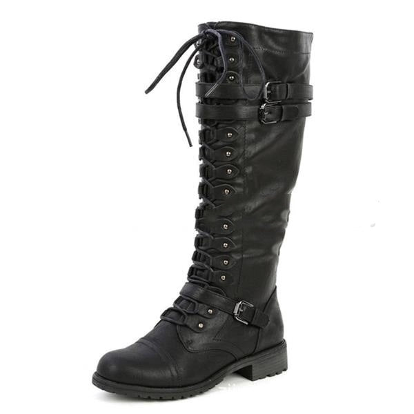 Celie | Bottes de style rétro avec lacets et boucles élégantes
