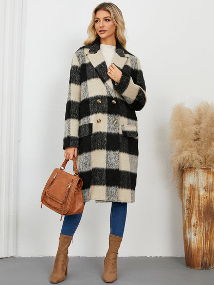 Aline | manteau long à carreaux pour femmes