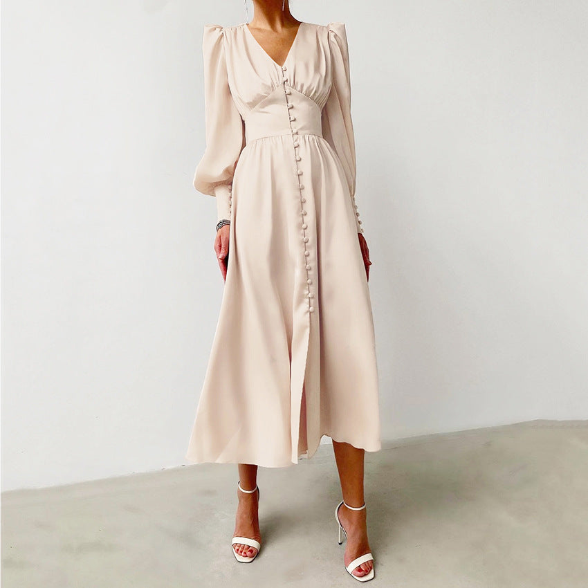 Flavie | Robe élégante en satin pour femme
