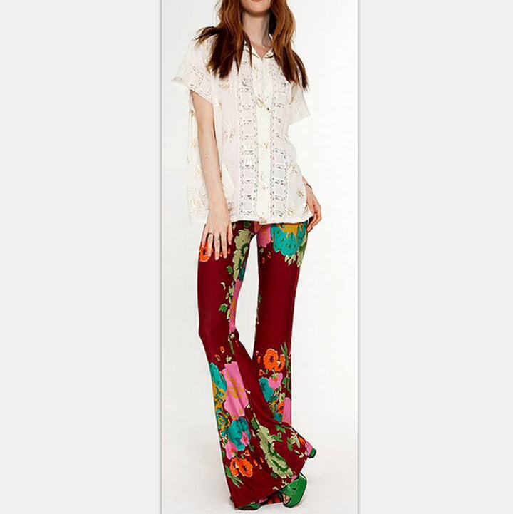 Violette | Pantalon flair élégant avec différents types d'imprimés