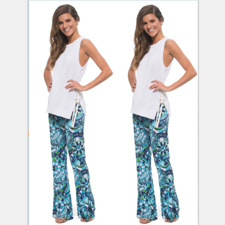 Violette | Pantalon flair élégant avec différents types d'imprimés