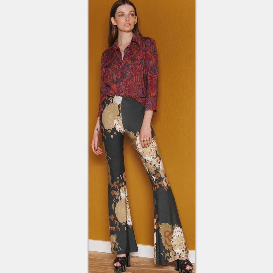 Violette | Pantalon flair élégant avec différents types d'imprimés