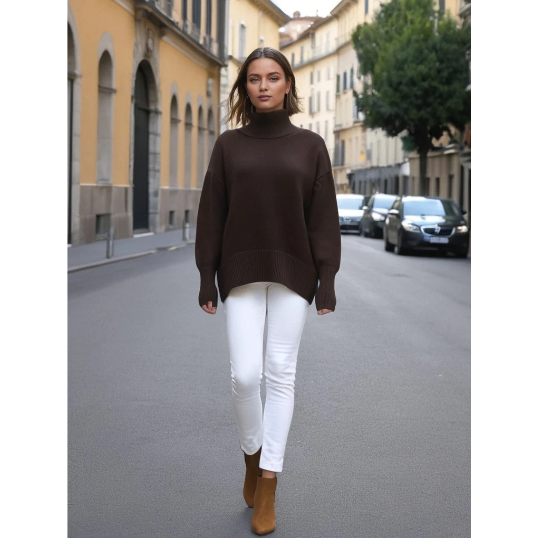 Rubina | Pull surdimensionné à col roulé – mode