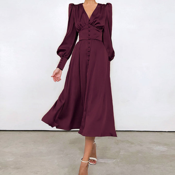 Flavie | Robe élégante en satin pour femme