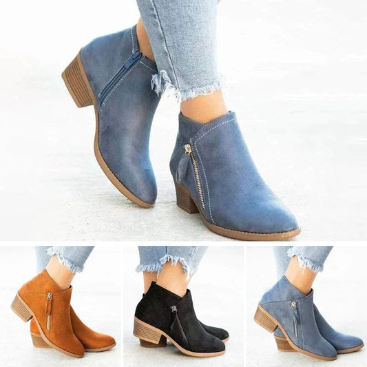 Janice | bottes en cuir avec fermeture éclair pour femmes