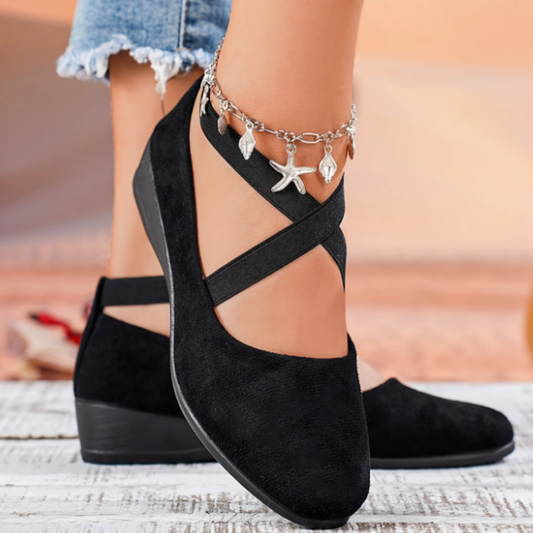 Feline | Chaussures De Ballet Décontractées Pour Femmes Avec Talon Compensé