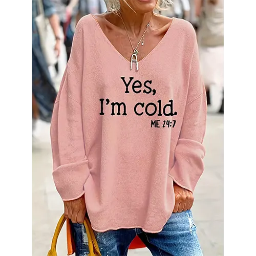 Élise | Pull oversize à col en V pour femmes – mode