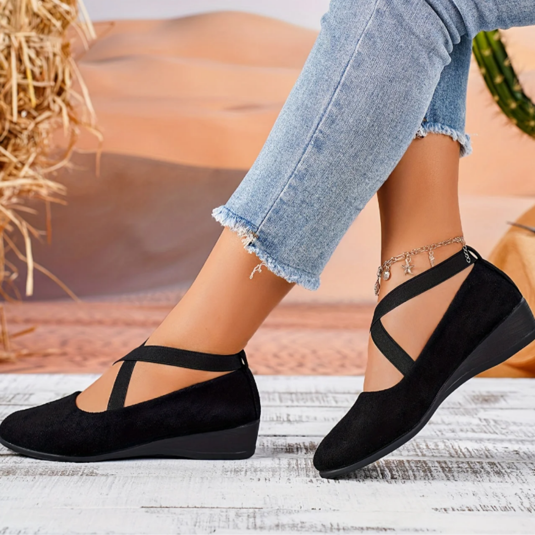 Feline | Chaussures De Ballet Décontractées Pour Femmes Avec Talon Compensé