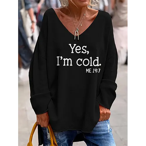 Élise | Pull oversize à col en V pour femmes – mode