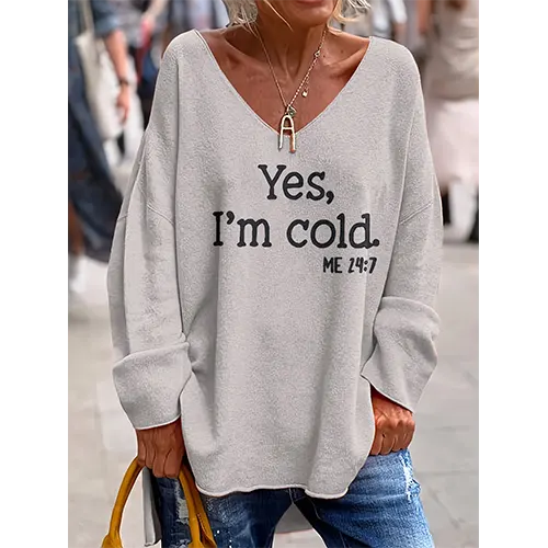 Élise | Pull oversize à col en V pour femmes – mode