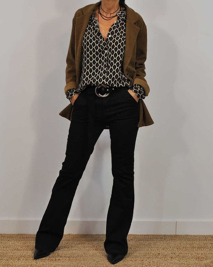 Jacqueline | Chemisier à carreaux à manches longues