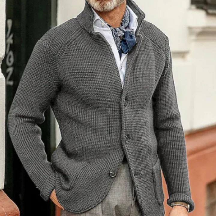 Cardigan en maille hivernal pour hommes avec boutons | Henrik