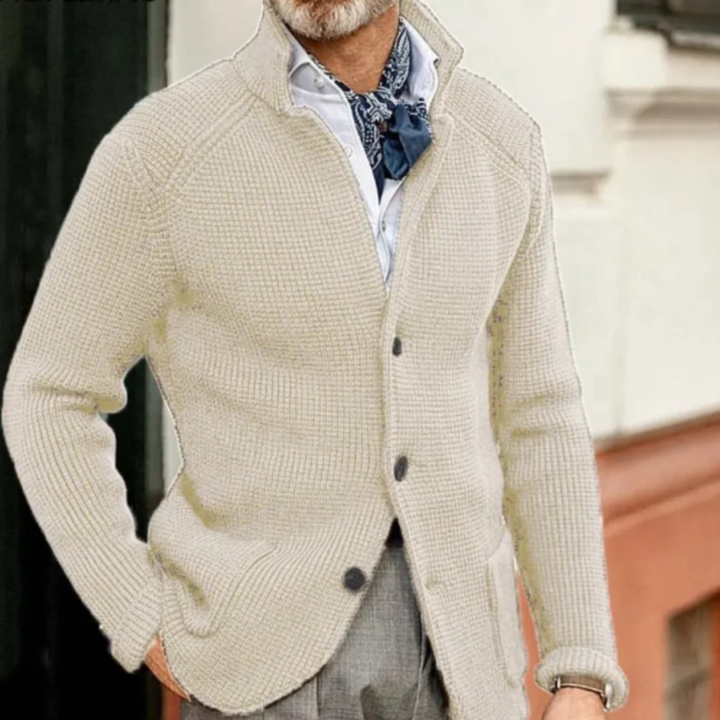 Cardigan en maille hivernal pour hommes avec boutons | Henrik