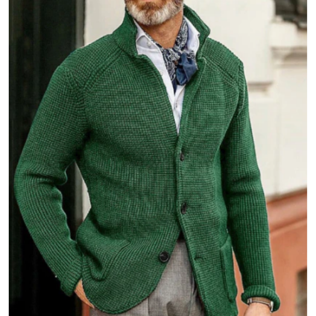 Cardigan en maille hivernal pour hommes avec boutons | Henrik