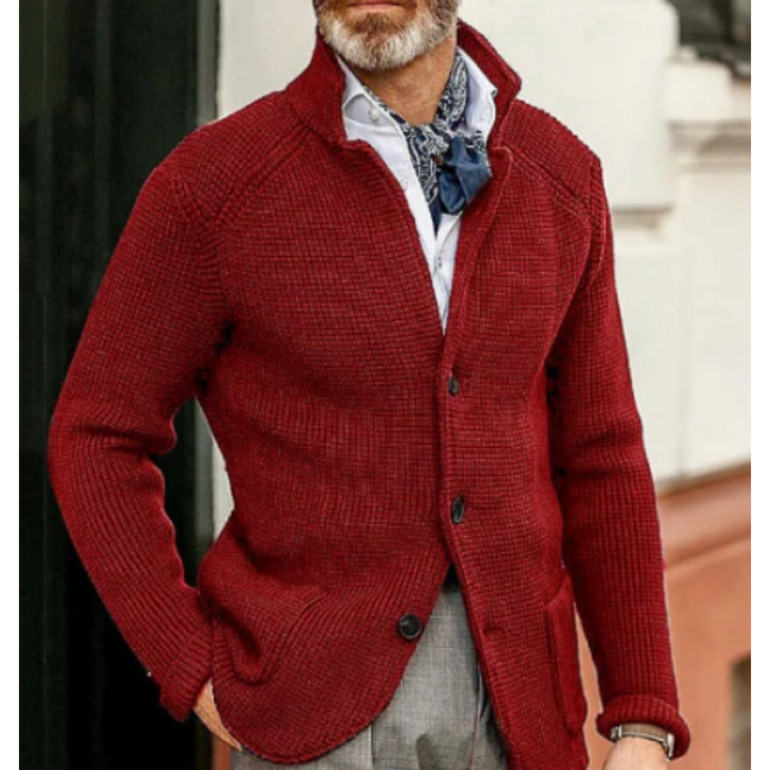 Cardigan en maille hivernal pour hommes avec boutons | Henrik