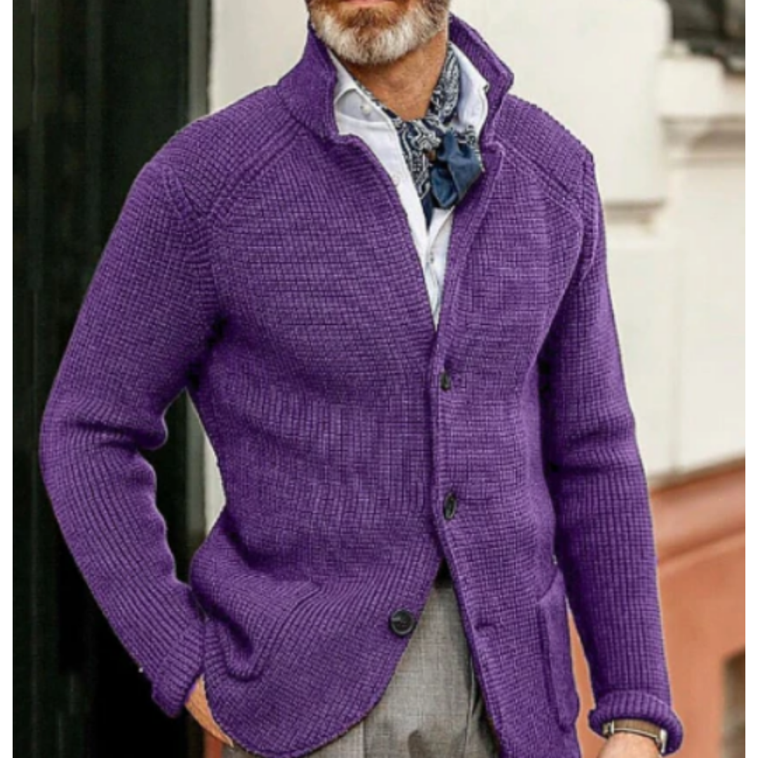 Cardigan en maille hivernal pour hommes avec boutons | Henrik