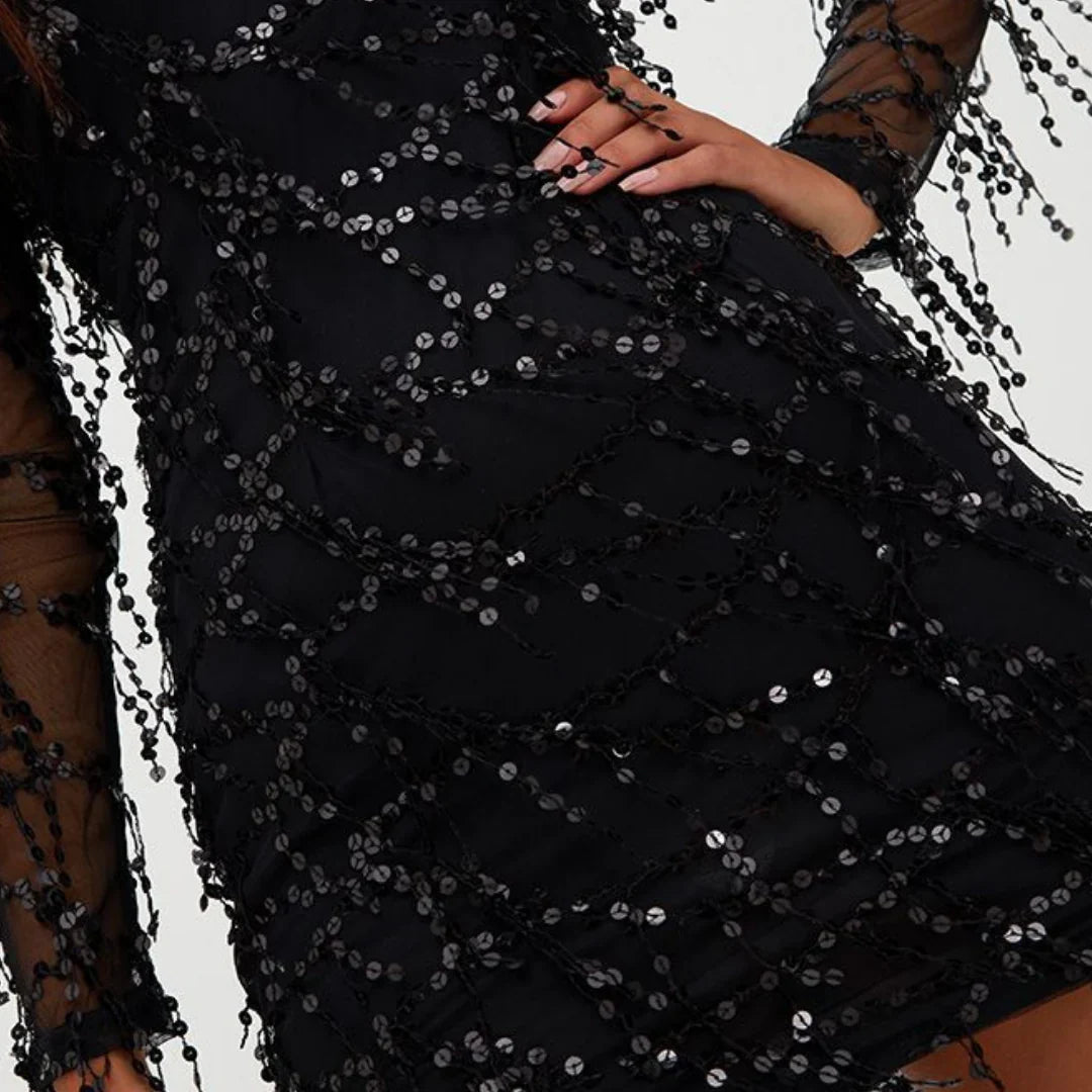 Eline | Robe pailletée à col rond pour femmes