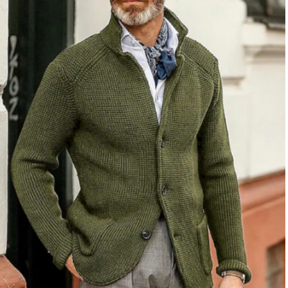 Cardigan en maille hivernal pour hommes avec boutons | Henrik