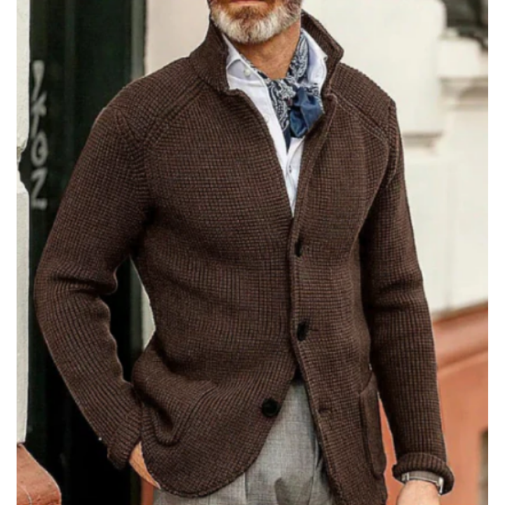 Cardigan en maille hivernal pour hommes avec boutons | Henrik