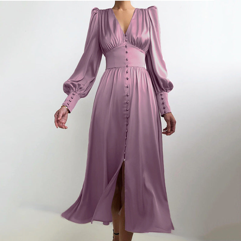 Flavie | Robe élégante en satin pour femme