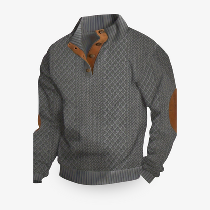 Anton | Pull chaud pour hommes avec col boutonné