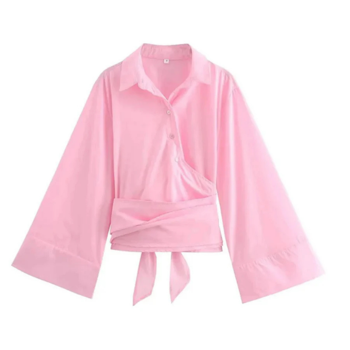 Chemisier kimono boutonné en tissu doux | Aline