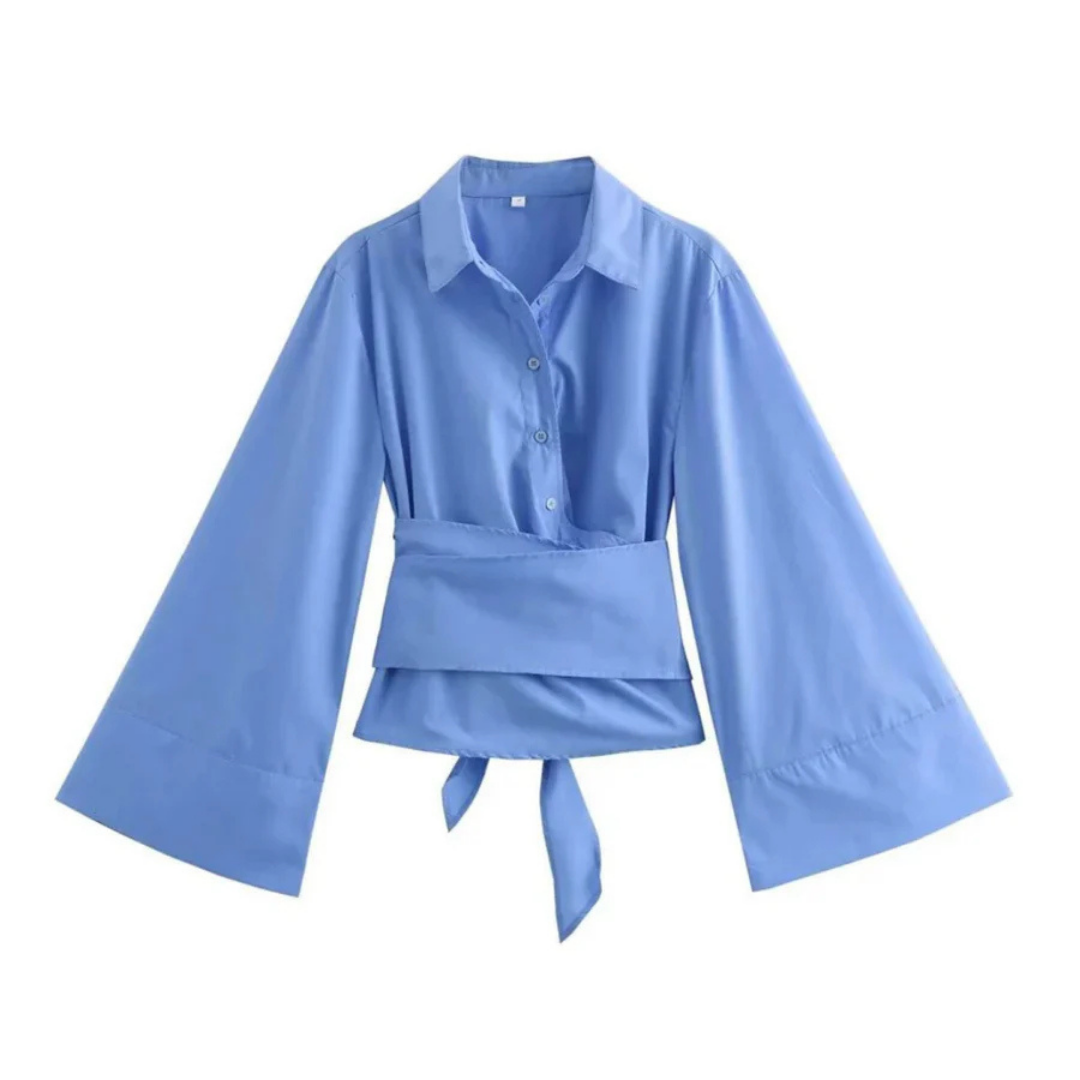 Chemisier kimono boutonné en tissu doux | Aline