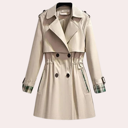 Michelle | Trench-coat à manches à carreaux pour femmes